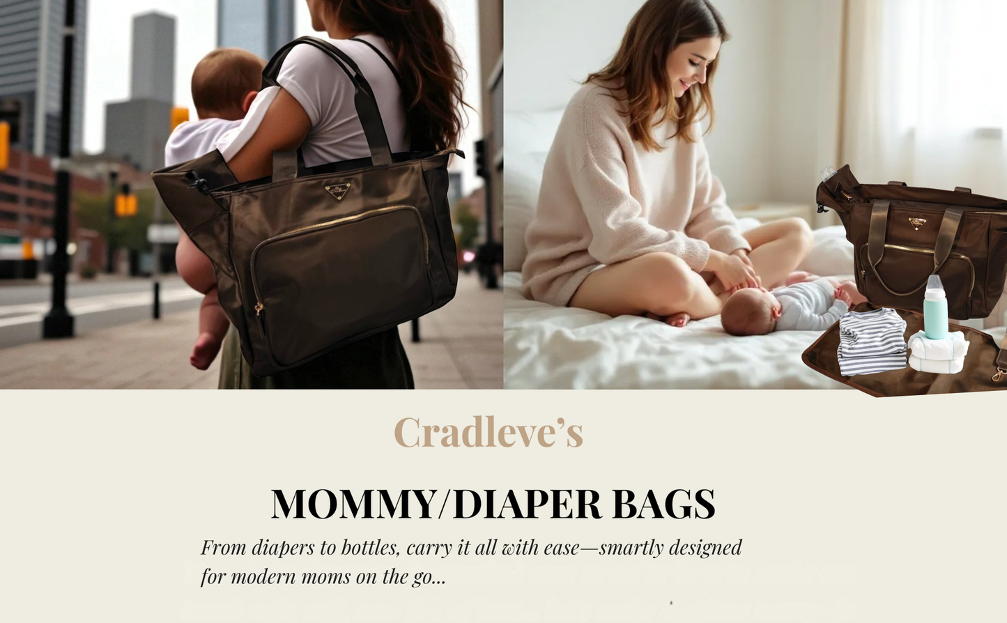 Cradleve CARRINA designer Diaper Bag for Moms (Calm Green)