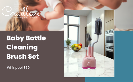 CRADLEVE 4IN1 Whirlpool Baby Bottle Cleaning Brush Set (Gray)