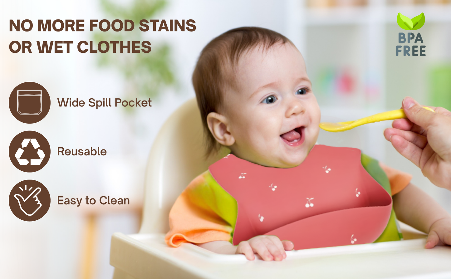 Cradleve Silicone Baby Bib (Red)