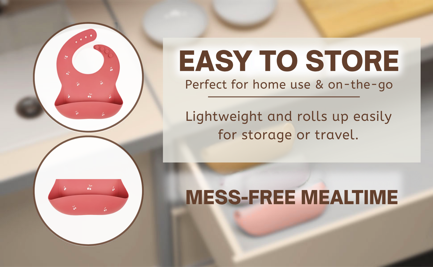 Cradleve Silicone Baby Bib (Red)