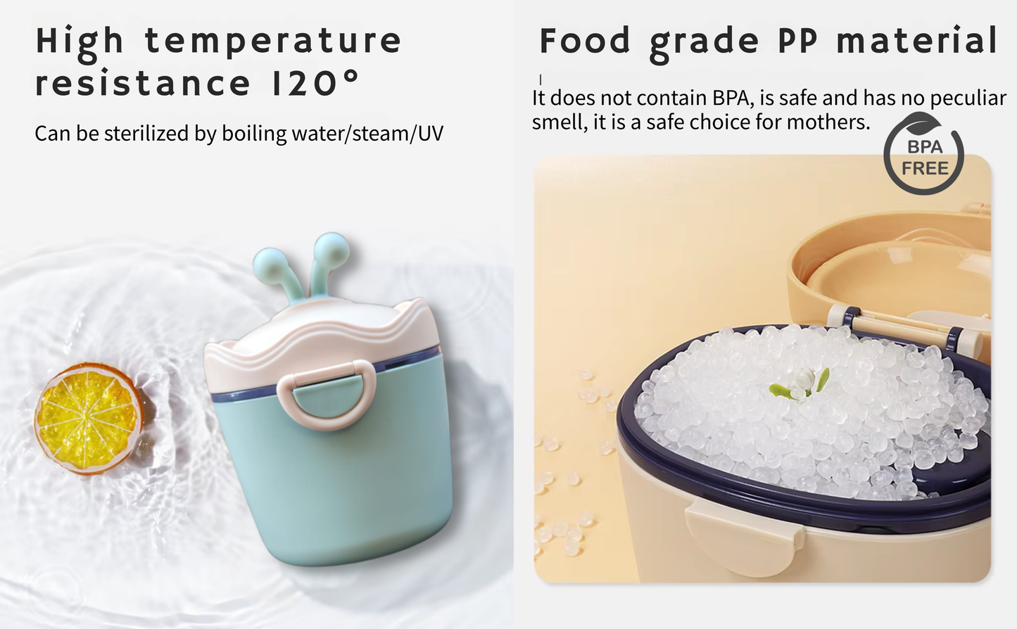 CRADLEVE Baby Milk Powder Storage Box with Spoon and Leveler (Green)