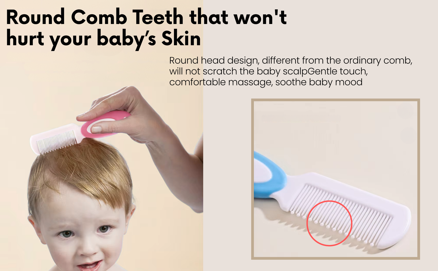 CRADLEVE Kokibebe Baby Comb and Brush Set (Pink)