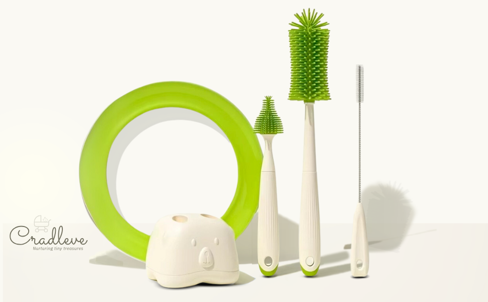 CRADLEVE 4IN1 Elegant Baby Bottle Cleaning Brush Set