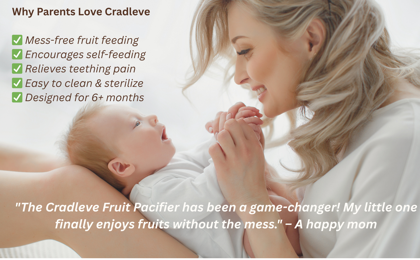 CRADLEVE Baby Fruit/Food Pacifier with PP case (Pink)