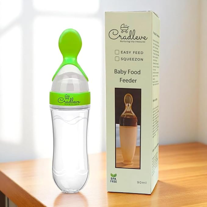 CRADLEVE EasyFeed Silicone Food Feeder for 4M+ Baby (Green)