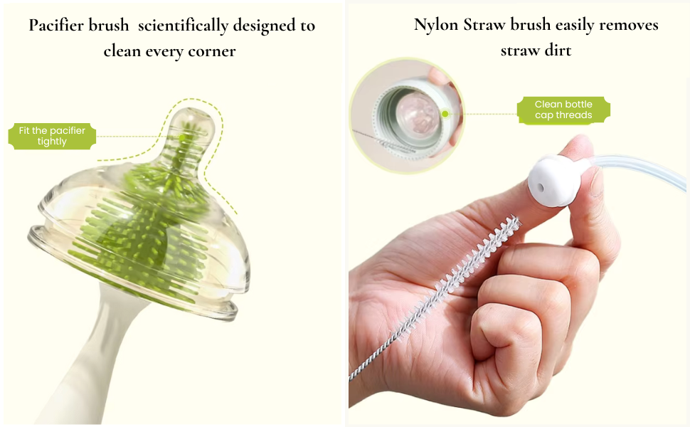 CRADLEVE 4IN1 Elegant Baby Bottle Cleaning Brush Set