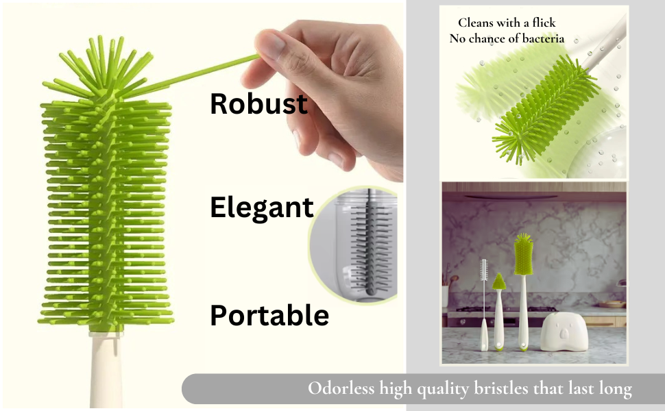 CRADLEVE 4IN1 Elegant Baby Bottle Cleaning Brush Set