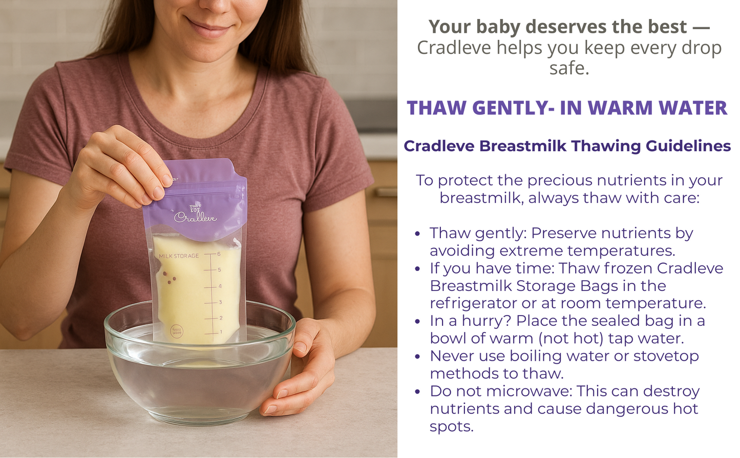 CRADLEVE Breast Milk Storage Bags (Pack of 25), 100% BPA-free