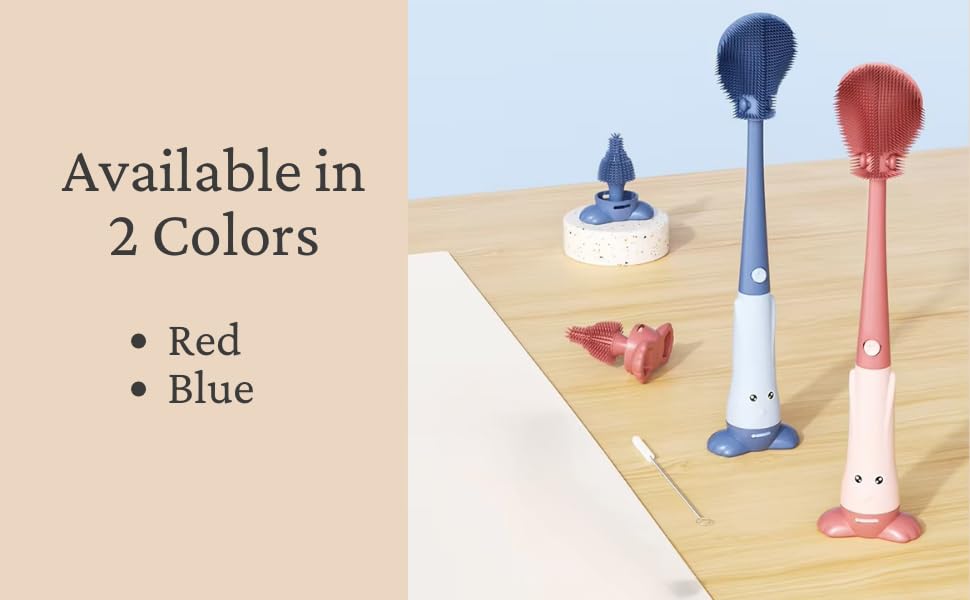 CRADLEVE Smart Scrub 3-in-1 Baby Bottle Cleaning Brush Set (Blue)