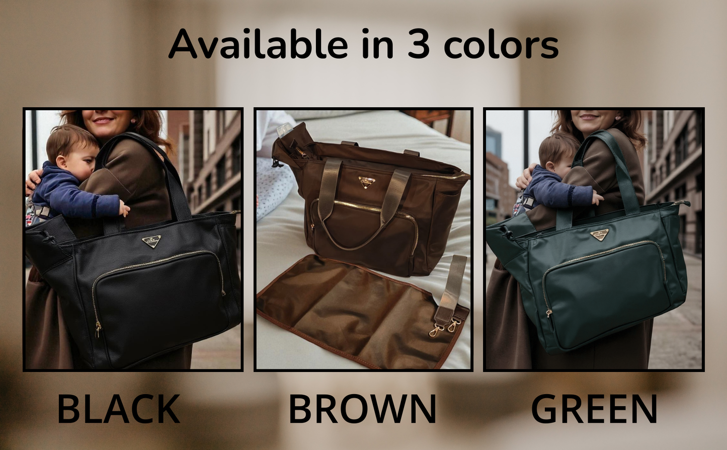 Cradleve CARRINA designer Diaper Bag for Moms (Black)