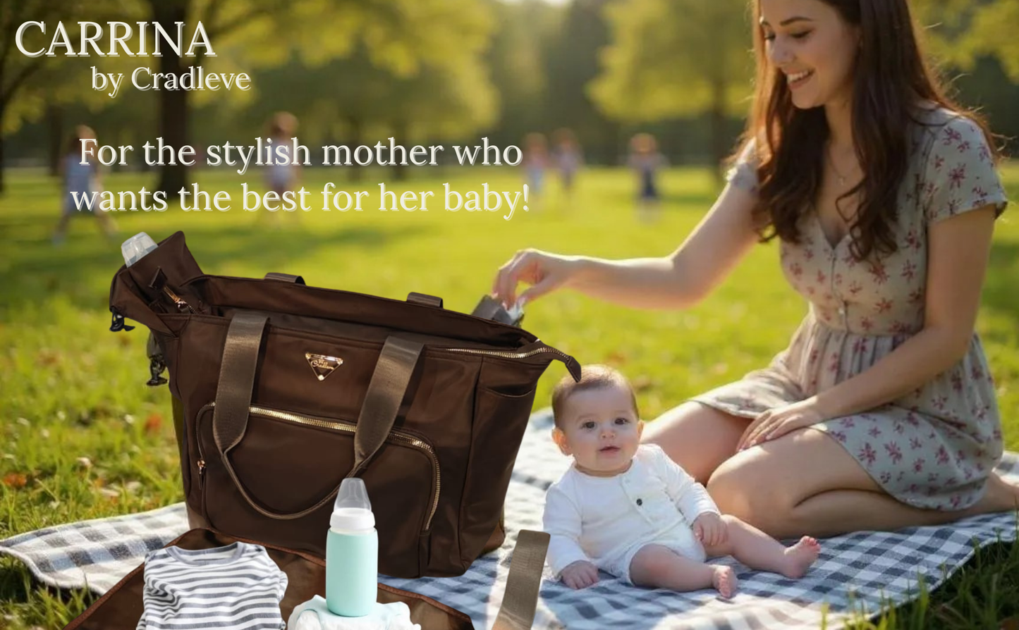 Cradleve CARRINA designer Diaper Bag for Moms (Calm Green)