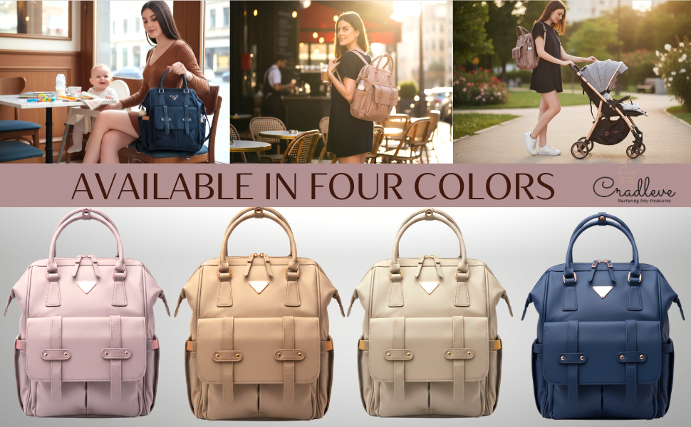 Cradleve STELLA – Premium Sustainable Diaper Bag for Modern Parents | Sleek, Spacious & Waterproof (Candy Pink) - Cradleve