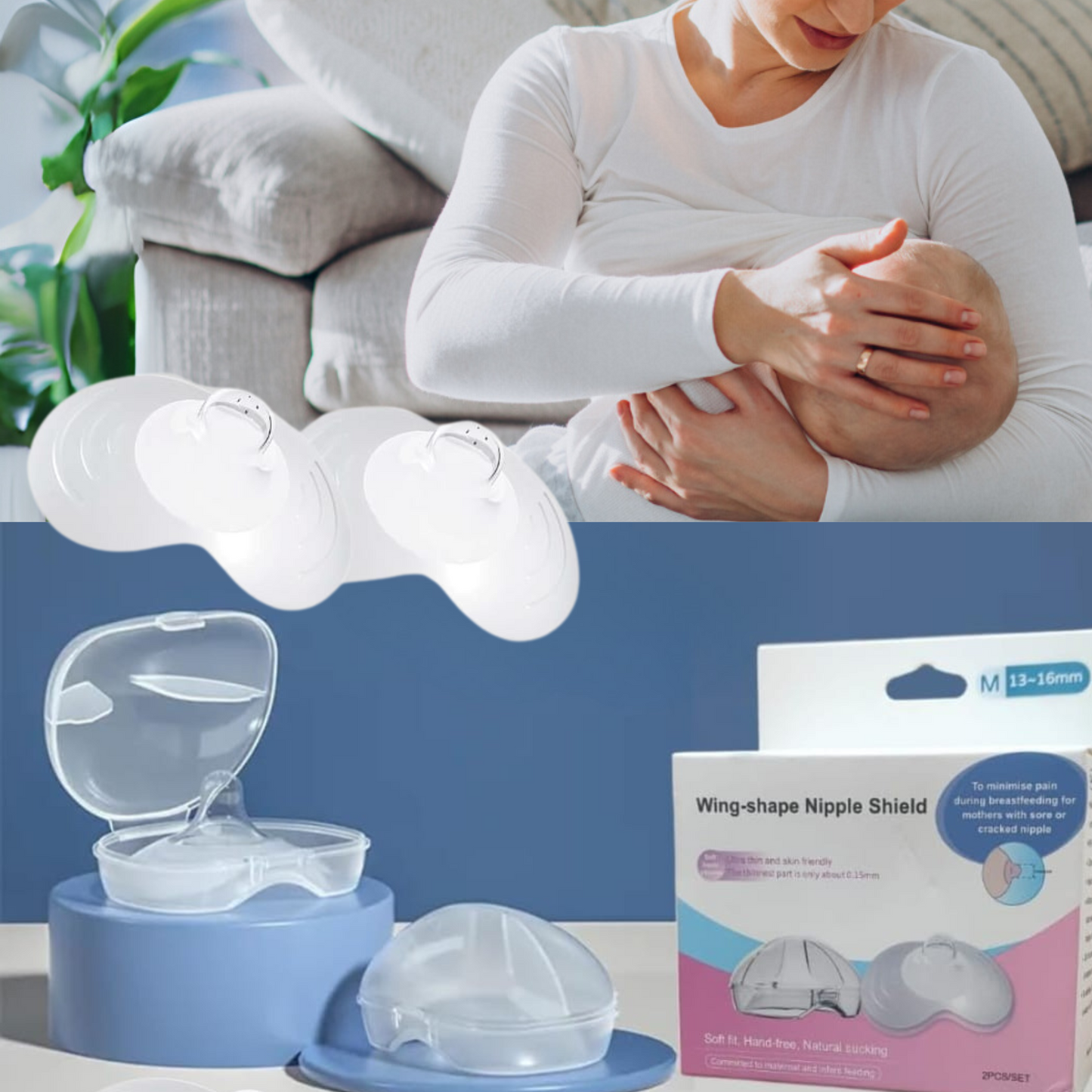 CRADLEVE Butterfly Silicone Nipple Shield with Storage Case | BPA, PVC, LatexFree
