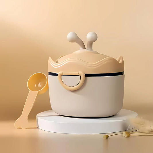 CRADLEVE Baby Milk Powder Storage Box with Spoon and Leveler (Beige)