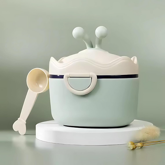 CRADLEVE Baby Milk Powder Storage Box with Spoon and Leveler (Green)