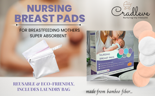 CRADLEVE Natural Washable Nursing Pads with Laundry Bag