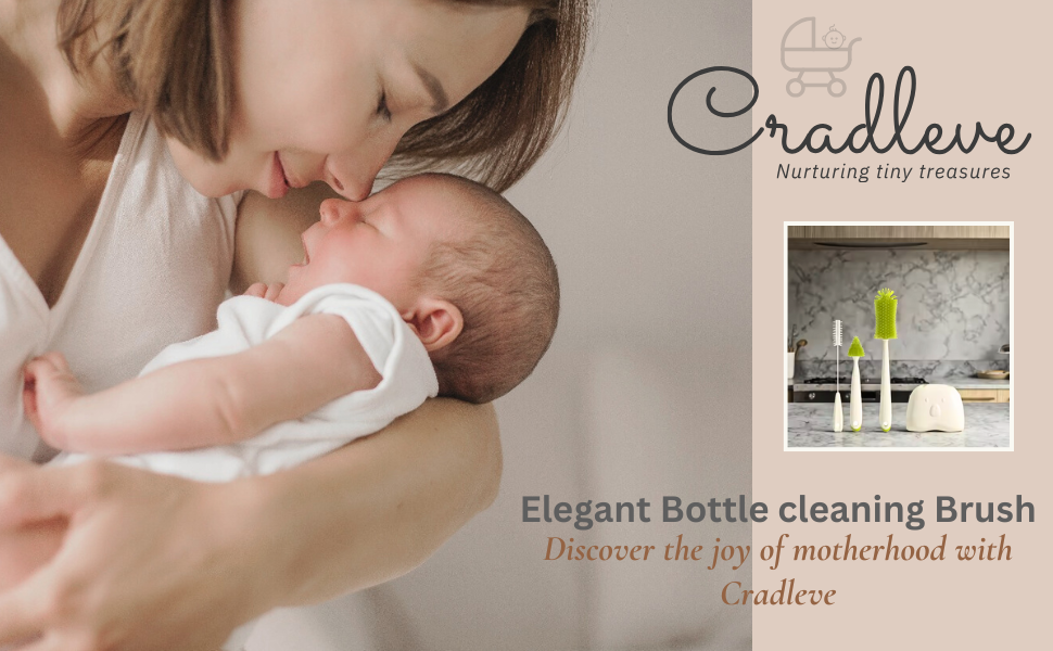 CRADLEVE 4IN1 Elegant Baby Bottle Cleaning Brush Set