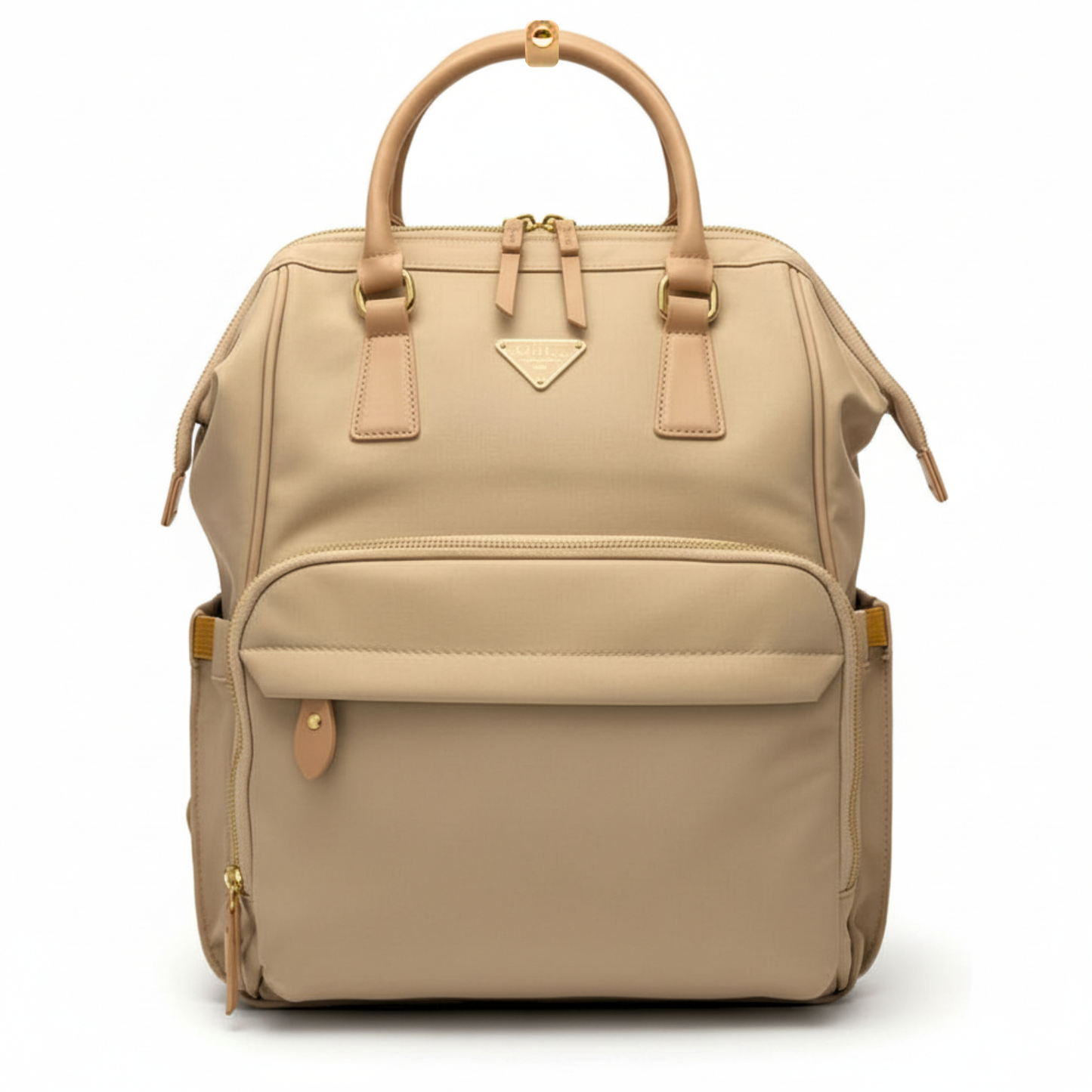 Cradleve Essentia Diaper Bag for Moms | Stylish & Spacious Mommy Bag with Insulated Bottle Pockets | Waterproof Recycled Nylon | Backpack, Tote & Stroller Bag (Camel Brown) - Cradleve