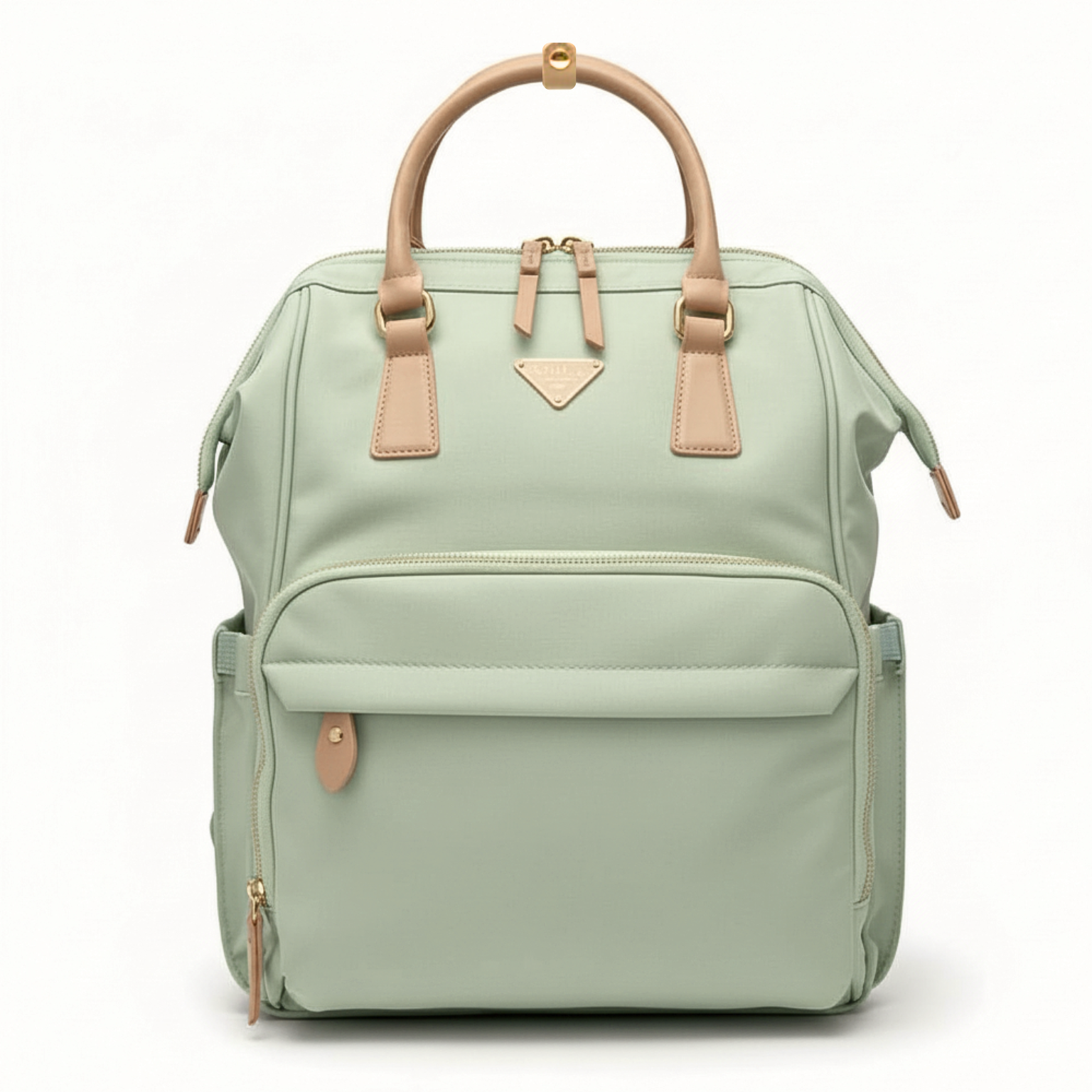 Cradleve Essentia Diaper Bag for Moms | Stylish & Spacious Mommy Bag with Insulated Bottle Pockets | Waterproof Recycled Nylon | Backpack, Tote & Stroller Bag (Fern Green) - Cradleve