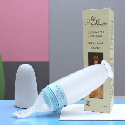 CRADLEVE Squeezon Baby Food Feeder (90ml) (Blue)