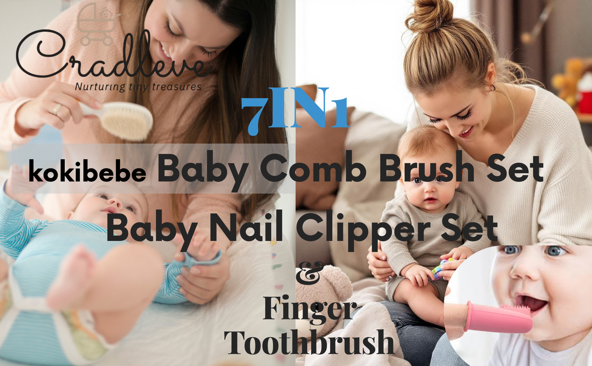 CRADLEVE 7In1 Baby Grooming Set for New Born Baby - Cradleve