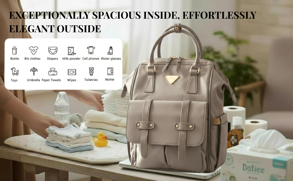 Cradleve STELLA – Premium Sustainable Diaper Bag for Modern Parents | Sleek, Spacious & Waterproof (Candy Pink) - Cradleve