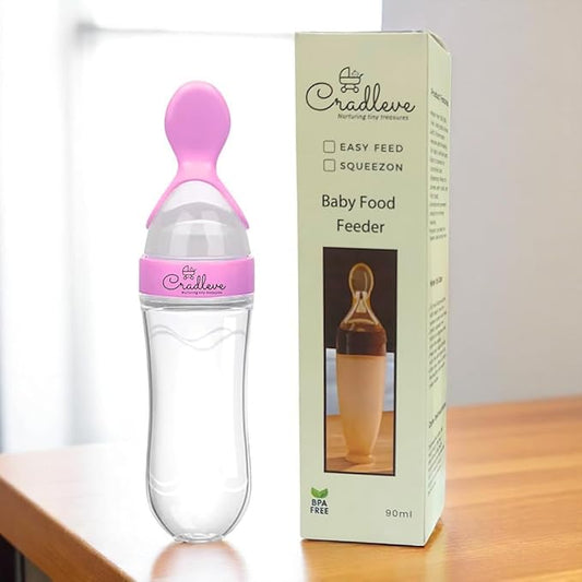 CRADLEVE EasyFeed Silicone Food Feeder for 4M+ Baby (Pink)
