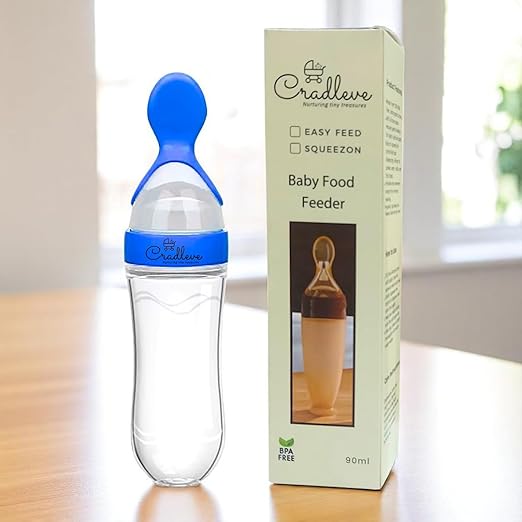 CRADLEVE EasyFeed Silicone Food Feeder for 4M+ Baby (Blue)