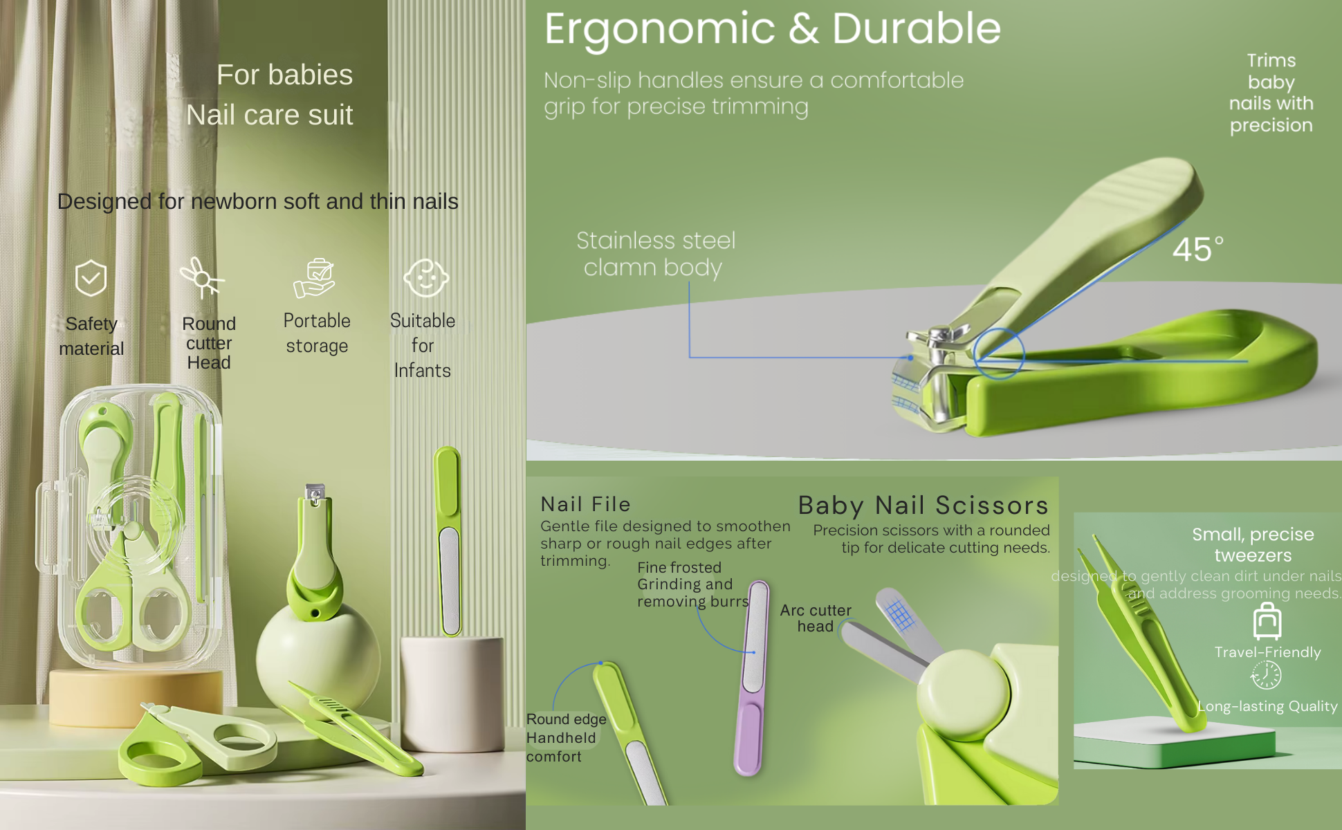 CRADLEVE 7In1 Baby Grooming Set for New Born Baby - Cradleve