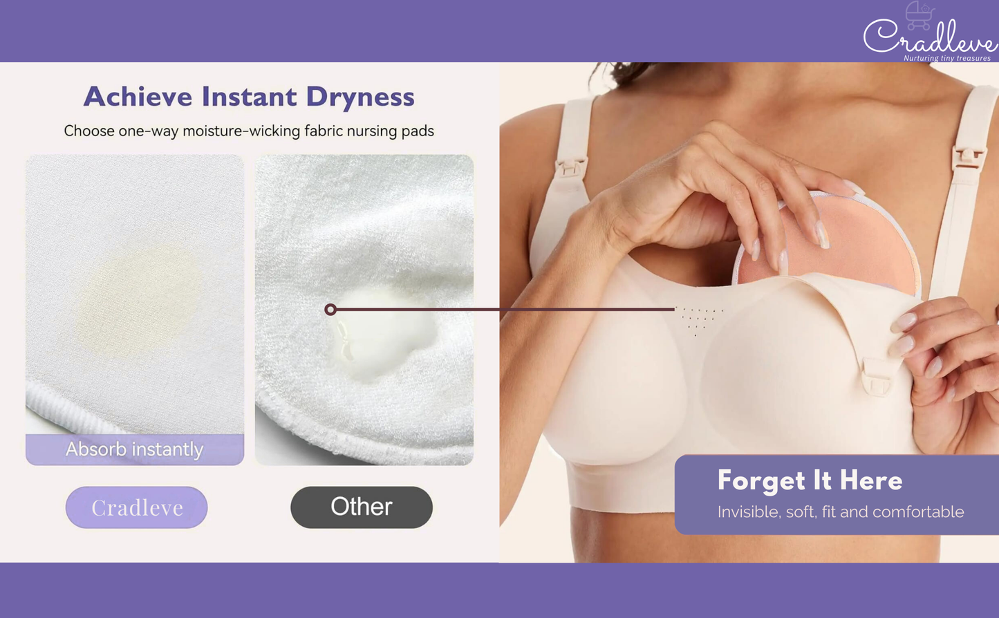 CRADLEVE Natural Washable Nursing Pads with Laundry Bag