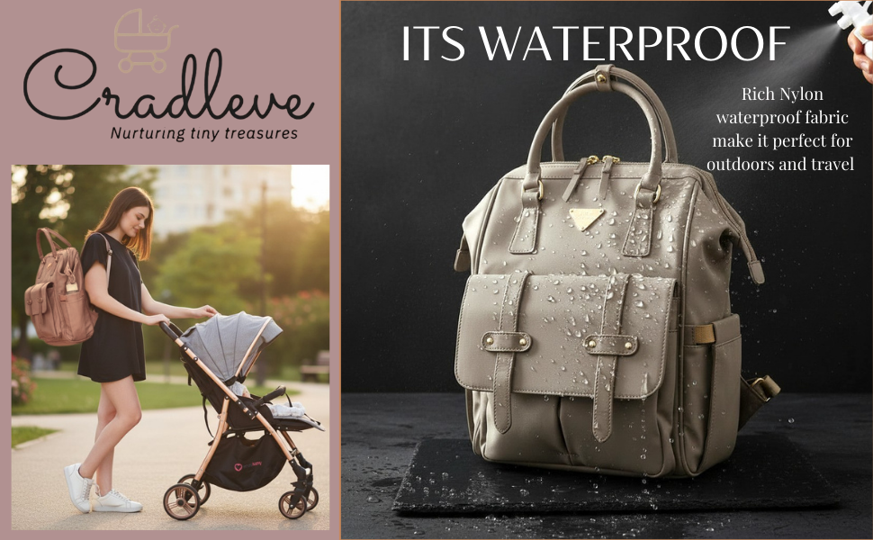 Cradleve STELLA – Premium Sustainable Diaper Bag for Modern Parents | Sleek, Spacious & Waterproof (Candy Pink) - Cradleve
