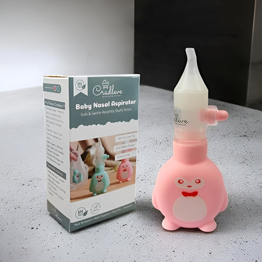 CRADLEVE Anti-Reflux Nasal Aspirator for Baby with Case (Pink)