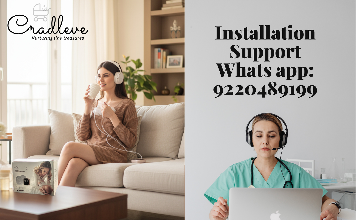 CRADLEVE Double Electric Wearable Breast Pump