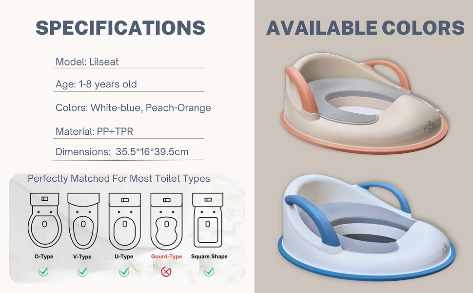 CRADLEVE Lilseat Baby Potty Training Toilet Seat with Handles 0-8 Yrs (Beige)