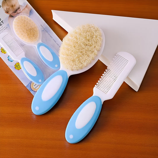 CRADLEVE Kokibebe Baby Comb and Brush Set (Blue)