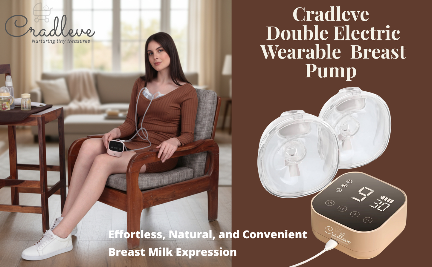 CRADLEVE Double Electric Wearable Breast Pump