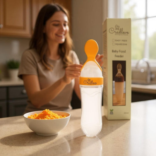 CRADLEVE EasyFeed Silicone Food Feeder for 4M+ Baby (Yellow)