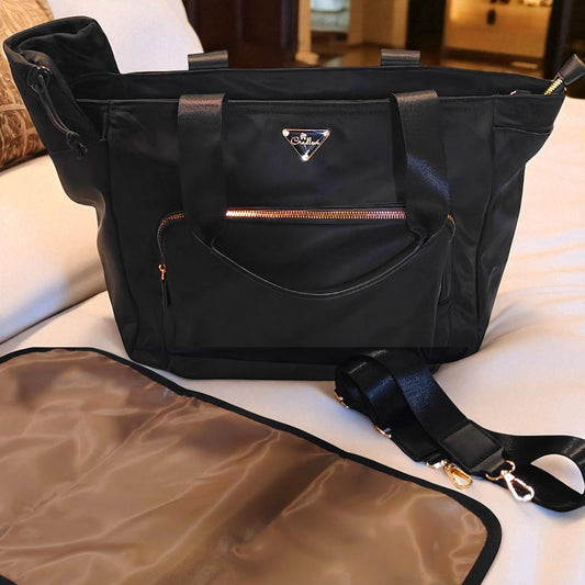 Cradleve CARRINA designer Diaper Bag for Moms (Black)