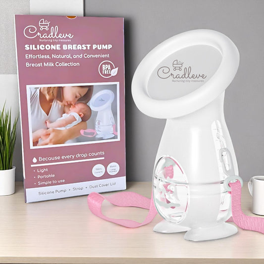 CRADLEVE Silicone Breast Milk Collector with Suction Base, Dust Proof Cap 5oz/150ml