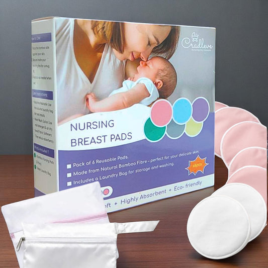 CRADLEVE Natural Washable Nursing Pads with Laundry Bag